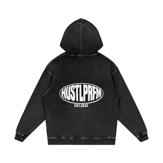 BLACKOUT HUSTLPRFM Washed Loose Cotton Hoodie