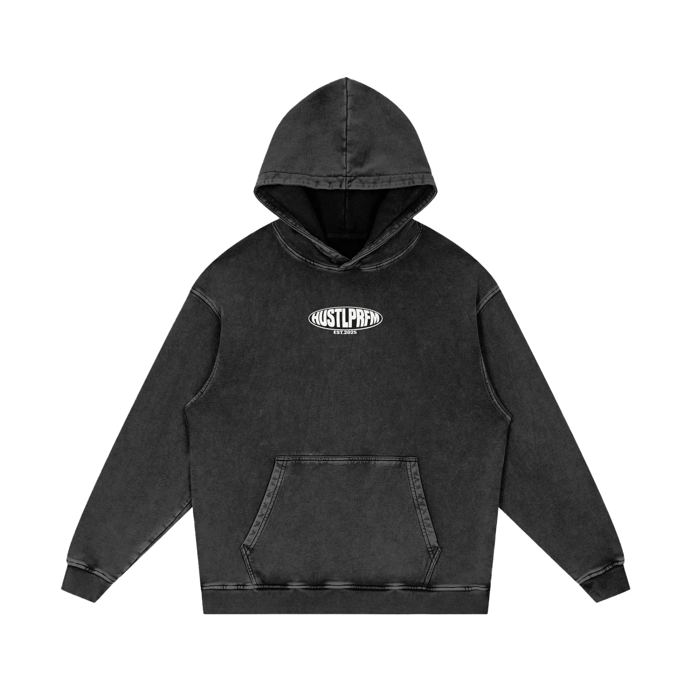 BLACKOUT HUSTLPRFM Washed Loose Cotton Hoodie